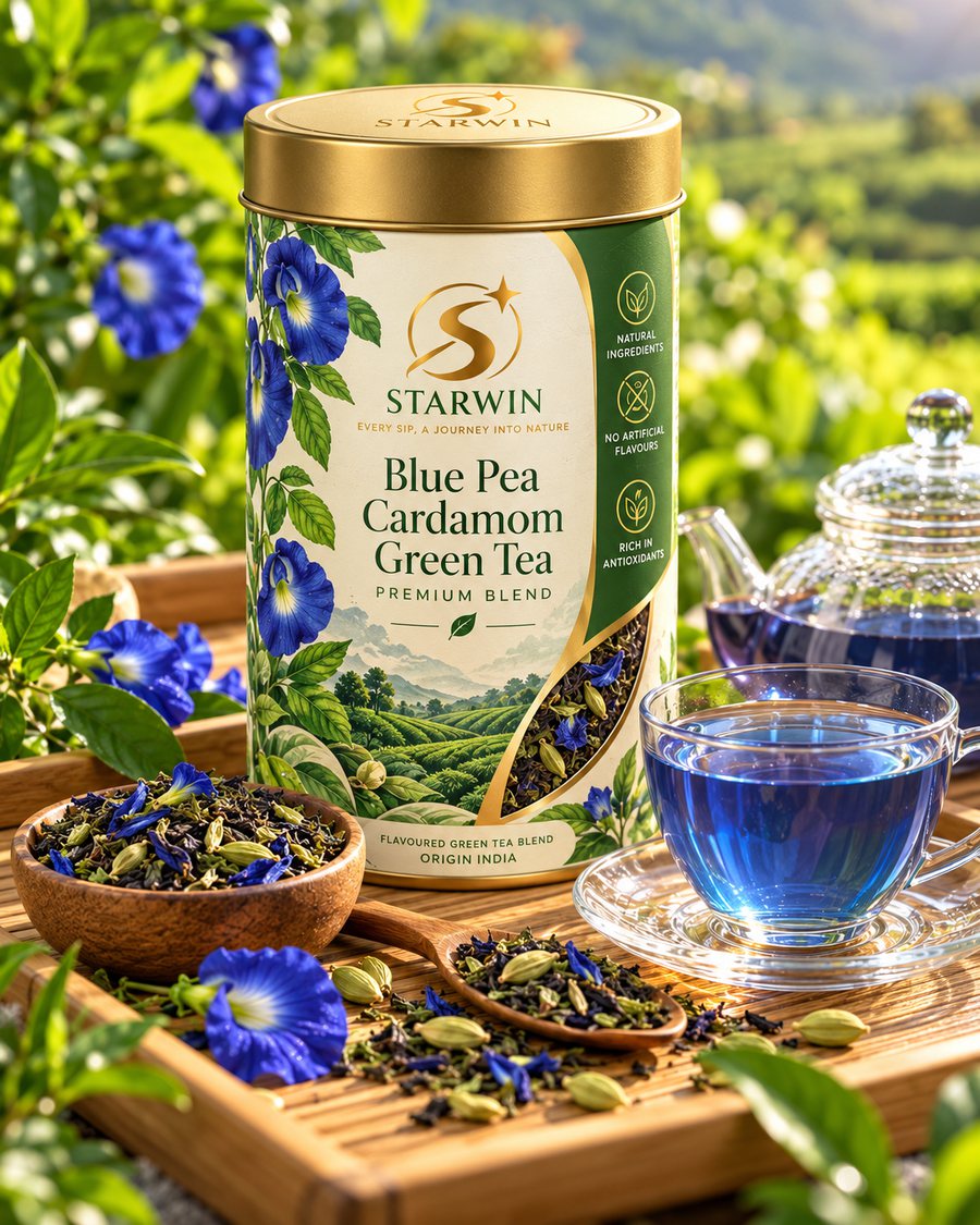Blue Pea Cardamom Green Tea